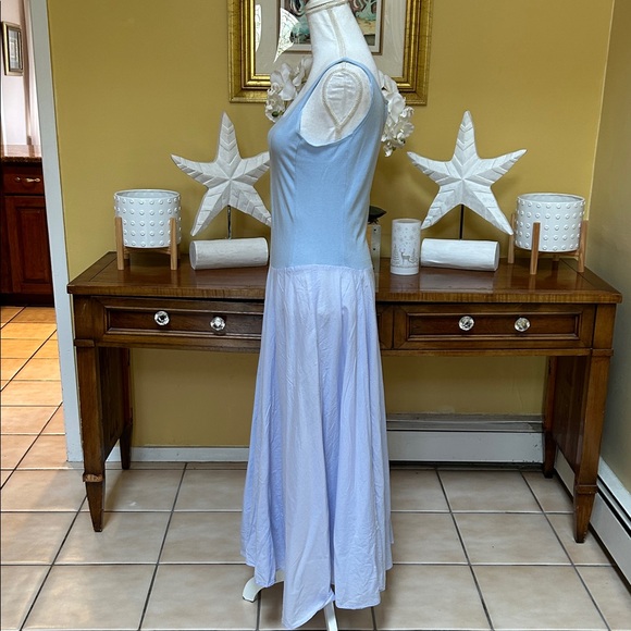 Eileen Fisher Lilac Periwinkle A line Scoop Neck Sleeveless Maxi Slip Dress USA - Picture 8 of 14